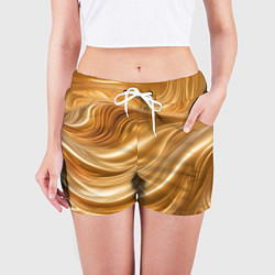 Шорты женские Горячее расплавленное золото, цвет: 3D-принт — фото 2