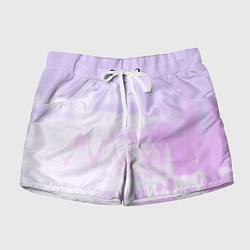 Шорты женские Нежная светло-сиреневая абстракция тай-дай, цвет: 3D-принт