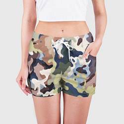 Шорты женские Камуфляж милитари, цвет: 3D-принт — фото 2