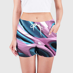 Шорты женские Пластичная абстракция, цвет: 3D-принт — фото 2