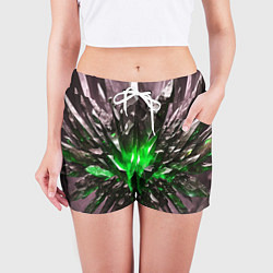 Шорты женские Драгоценный камень зелёный, цвет: 3D-принт — фото 2