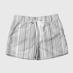 Шорты женские Полосатая рябь белый, цвет: 3D-принт