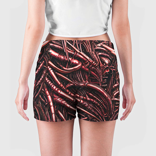Женские шорты Красные трубки чужих / 3D-принт – фото 4