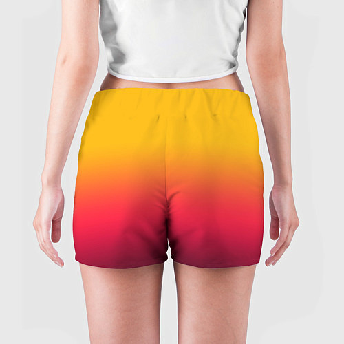 Женские шорты Жёлто-бордовый градиент / 3D-принт – фото 4