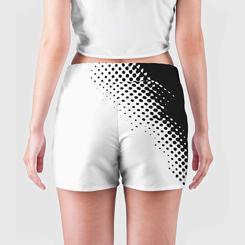 Женские шорты Juventus sport black geometry / 3D-принт – фото 4