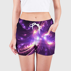 Шорты женские Фиолетовый фрактал, цвет: 3D-принт — фото 2