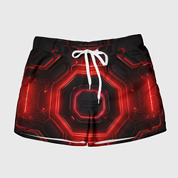 Шорты женские Nvidia style black and red neon, цвет: 3D-принт