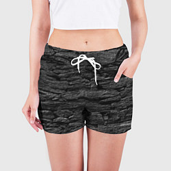 Шорты женские Графитовый черный камень, цвет: 3D-принт — фото 2