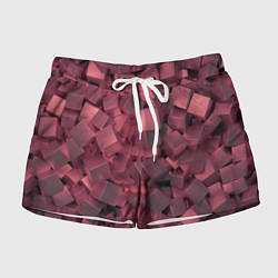 Женские шорты Кубики металлические красные