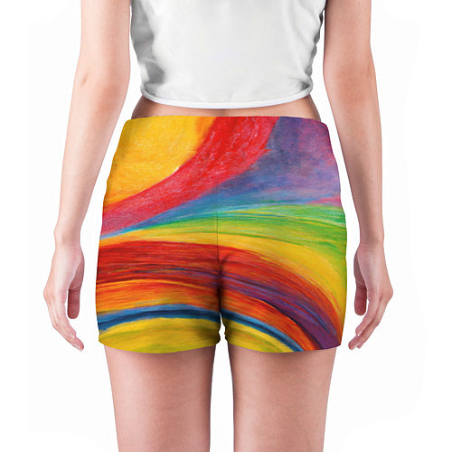 Женские шорты Рисунок масляной пастелью / 3D-принт – фото 4
