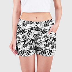 Шорты женские Панк-рок музыка, цвет: 3D-принт — фото 2