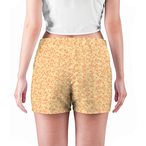 Женские шорты Цветочный паттерн жёлтый / 3D-принт – фото 4