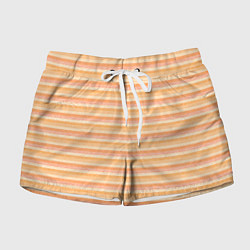 Шорты женские Светлый жёлто-оранжевый в полоску, цвет: 3D-принт