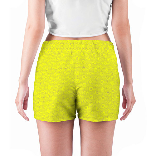 Женские шорты Паттерн овалов на желтом / 3D-принт – фото 4
