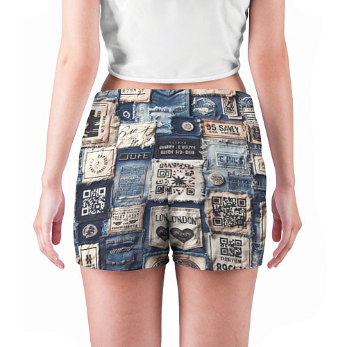 Женские шорты Пэчворк джинсы из Лондона / 3D-принт – фото 4