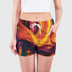 Шорты женские Цветная абстракция colorful, цвет: 3D-принт — фото 2