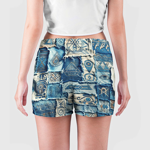 Женские шорты Племя майя-пэчворк / 3D-принт – фото 4
