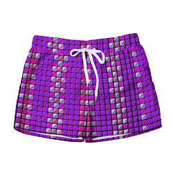 Шорты женские Фиолетовые плитки, цвет: 3D-принт