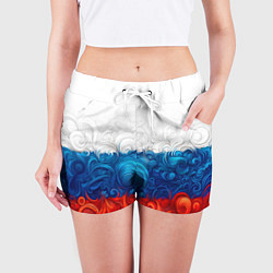 Шорты женские Орнамент триколор, цвет: 3D-принт — фото 2