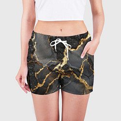Шорты женские Золото и черный агат, цвет: 3D-принт — фото 2