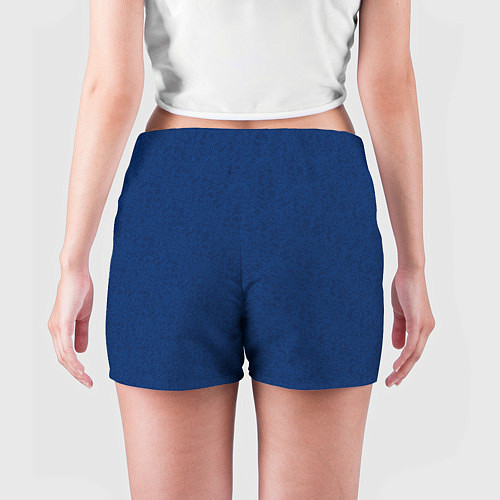 Женские шорты Классический синий однотонный текстурированный / 3D-принт – фото 4