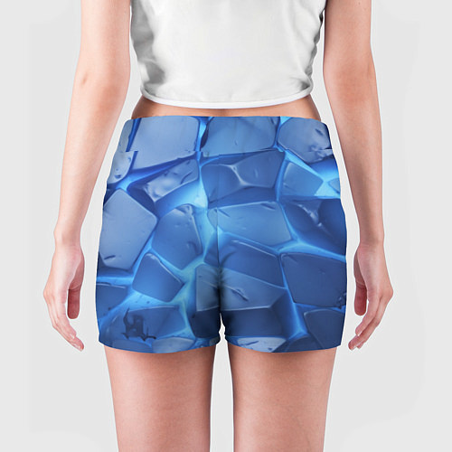 Женские шорты Синие ледяные плиты с разломом / 3D-принт – фото 4