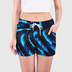 Шорты женские Неоновая яркая геометрическая абстракция со светом, цвет: 3D-принт — фото 2