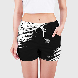 Шорты женские Inter абстрактные краски текстура, цвет: 3D-принт — фото 2