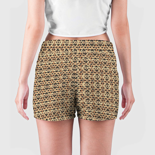 Женские шорты Магический узор чёрно-коричневый / 3D-принт – фото 4