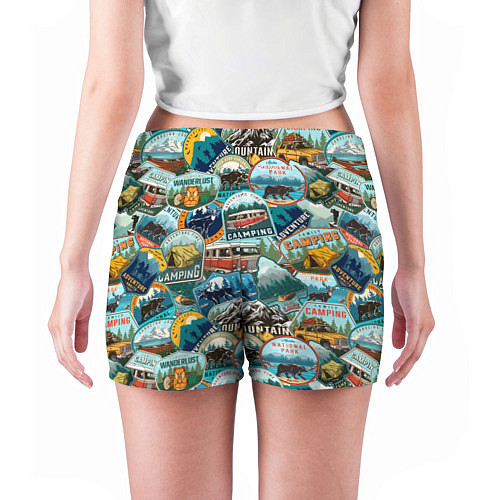Женские шорты Adventure stickers / 3D-принт – фото 4