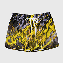 Шорты женские Yellow and white abstraction, цвет: 3D-принт