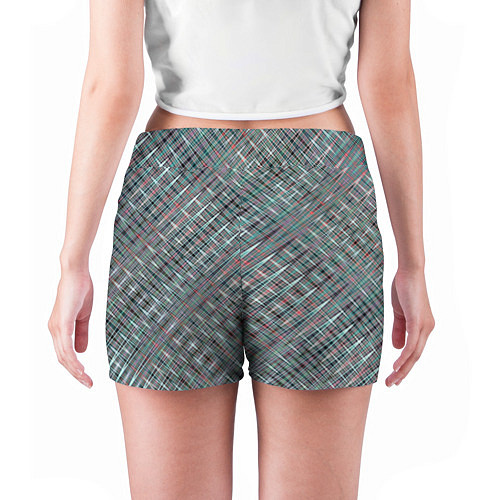 Женские шорты Тёмный бирюзовый текстурированный / 3D-принт – фото 4