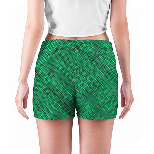 Женские шорты Насыщенный зелёный текстурированный / 3D-принт – фото 4