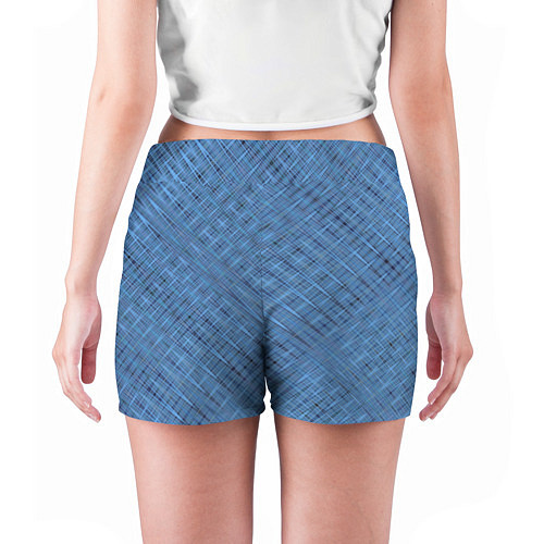Женские шорты Тёмно-голубой текстурированный / 3D-принт – фото 4
