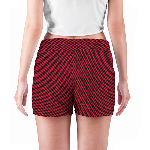 Женские шорты Текстурированный красно-чёрный / 3D-принт – фото 4