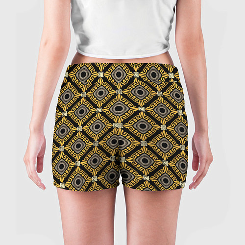 Женские шорты Греческий орнамент меандр / 3D-принт – фото 4