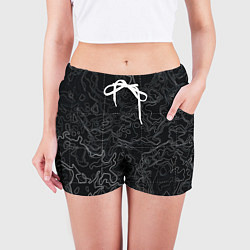 Шорты женские Топографическая карта, цвет: 3D-принт — фото 2