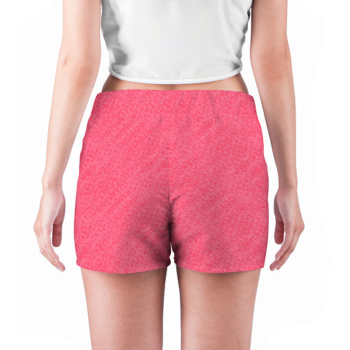 Женские шорты Сочный розовый однотонный текстурированный / 3D-принт – фото 4