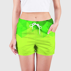 Шорты женские Кислотная геометрия лайм, цвет: 3D-принт — фото 2