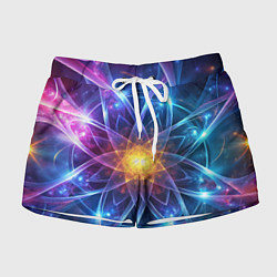 Шорты женские Космический закрученный узор-лотос: энергия вселен, цвет: 3D-принт
