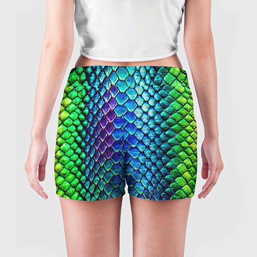 Женские шорты Радужная кожа змеи / 3D-принт – фото 4
