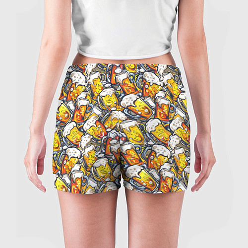 Женские шорты Граффити пиво пенное / 3D-принт – фото 4