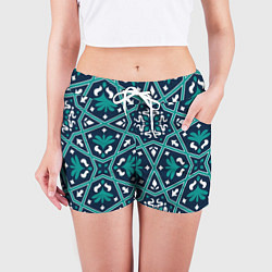 Шорты женские Геометрический узор арабеска, цвет: 3D-принт — фото 2