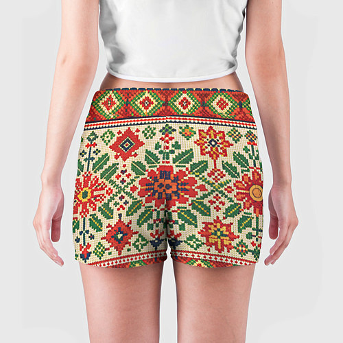 Женские шорты Славянский узор и орнамент / 3D-принт – фото 4