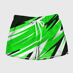 Шорты женские Geometry stripes green, цвет: 3D-принт
