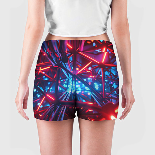 Женские шорты Неоновые трубки / 3D-принт – фото 4
