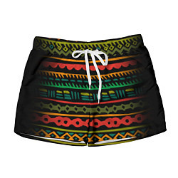 Шорты женские Ethnic ornament on black, цвет: 3D-принт