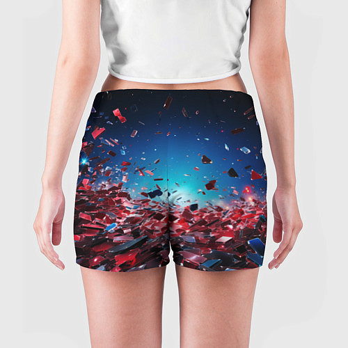 Женские шорты Осколки плит в движении / 3D-принт – фото 4
