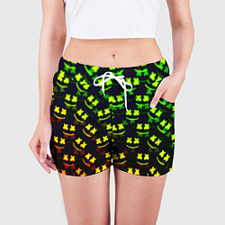 Шорты женские Marshmello кислотный, цвет: 3D-принт — фото 2