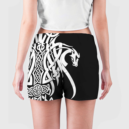 Женские шорты Языческий кельтский орнамент тату / 3D-принт – фото 4